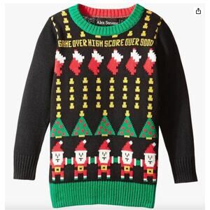 Alex Stevens Santa Invaders Video Game Ugly Christmas Sweater Men's Size M NWT